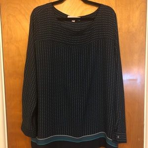 LOFT Roll Sleeve Blouse with gorgeous back detail!